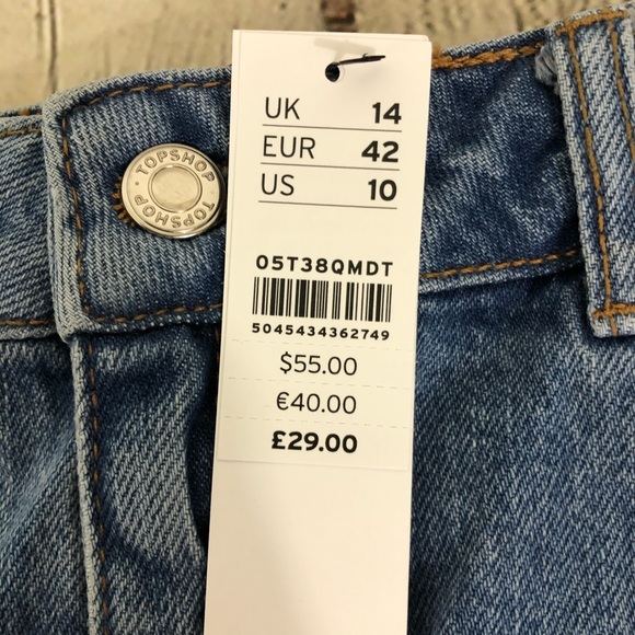 Size 10 Topshop Denim Jean Miniskirt NWT - Picture 11 of 12